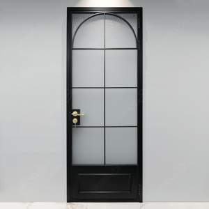 Portes françaises en aluminium <span class=keywords><strong>et</strong></span> verre, demi-lune, à double battant, avec arche supérieure, pour salon, chambre, salle de bain, cuisine, entrée - Product Image 4