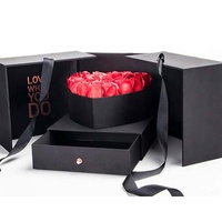 Shinchengruo — tiroir carré à Double porte en forme de cœur, coffret cadeau personnalisé pour Emballage de fleurs, bijoux, Surprise