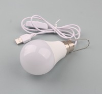 Ampoule USB DC5V avec interrupteur marche/arrêt, 5W 7W, LED à crochet en plastique, CRI 80, 630 Lumens, 6500K, haute efficacité, pour résidence étudiante, dortoir, nuit