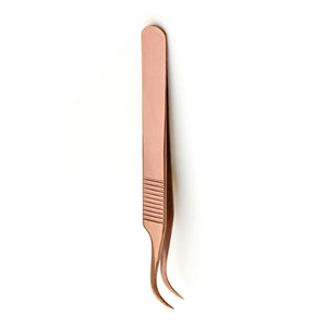 New Durable Anti-Static 10mm Length Eyelash Isolation Tweezers Curved Tip Stainless Steel Custom Curbed Tip Eyelash Tweezers - Product Image 3