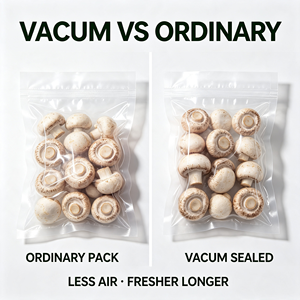 Sacs sous vide en plastique de qualité alimentaire, transparents, thermoscellables, pour le stockage de champignons, légumes et sauces - Product Image 3