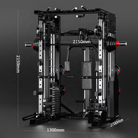 Salle de sport à domicile # Station multifonctionnelle #   Machine à Squat Smith et Crossover à Câbles pour l'Entraînement Sportif de Musculation