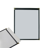 Porte-menu plat transparent en PU+PVC A4 noir pour restaurant avec pochettes en plastique 1 page 2 vues Yimi-1P 6601