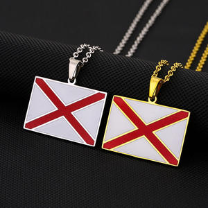 Collar de cadena de acero inoxidable esmaltado Arizona Texas <span class=keywords><strong>Alabama</strong></span> Colorado <span class=keywords><strong>State</strong></span> colgante joyería no se decolora collares - Product Image 6