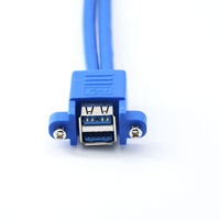 50Cm Port USB 3.0 Perempuan Dapat Ditumpuk Ganda Ke Motherboard Kabel Header 20Pin