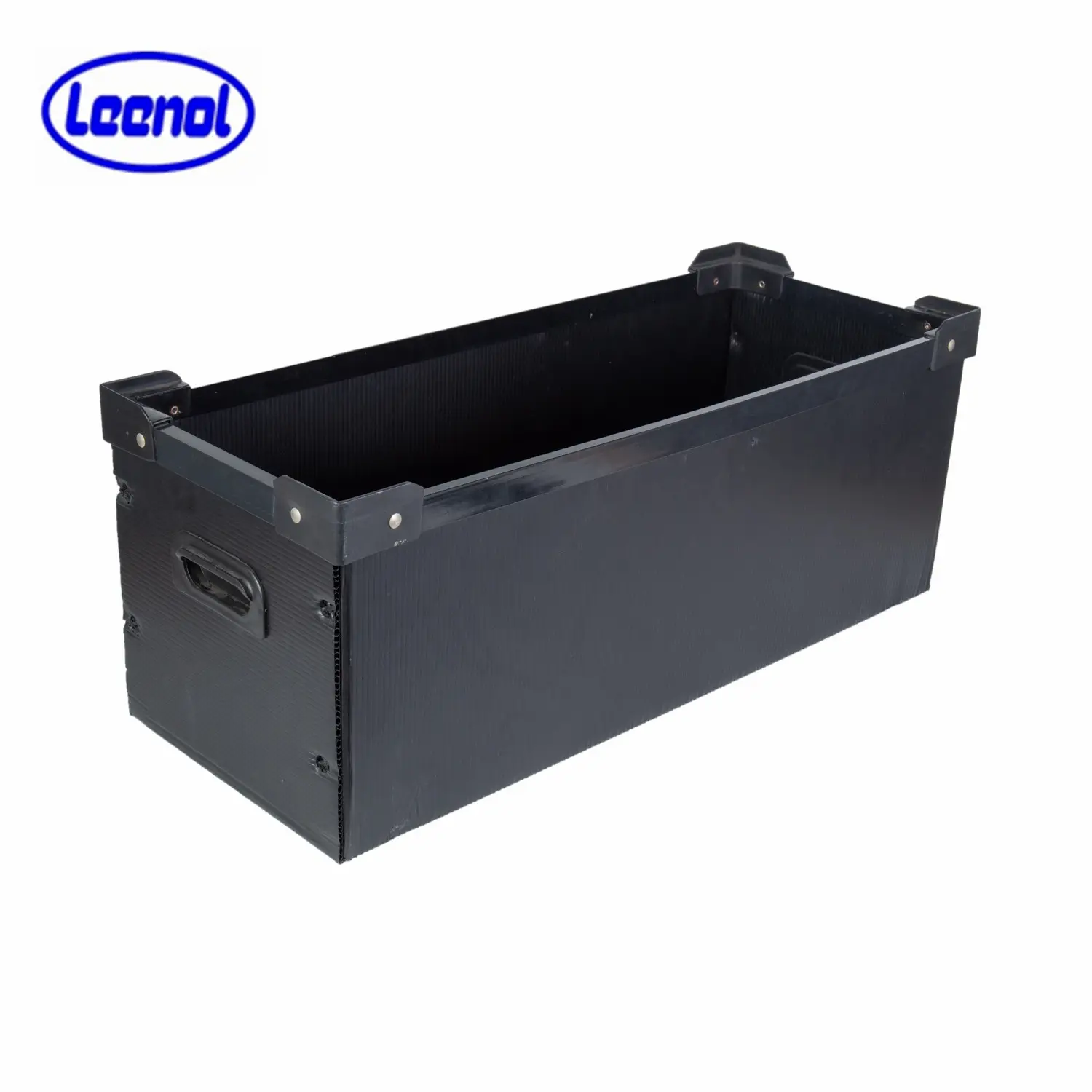 Leenol-caja de embalaje corrugado, antiestática, ESD, PP, con divisor, fabricante negro