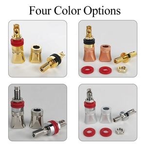 RASANTEK Borne d'<span class=keywords><strong>enceinte</strong></span> en laiton plaqué or haut de gamme Borne de liaison Borne de fil Audio Banane Fiche femelle Borne de liaison pour haut-parleur - Product Image 2