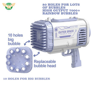 Ametralladora <span class=keywords><strong>de</strong></span> <span class=keywords><strong>burbujas</strong></span> <span class=keywords><strong>de</strong></span> doble cabeza <span class=keywords><strong>de</strong></span> 80 agujeros/10 agujeros con luces <span class=keywords><strong>de</strong></span> colores <span class=keywords><strong>Rocket</strong></span> <span class=keywords><strong>Boom</strong></span> Bubble Maker para regalo <span class=keywords><strong>de</strong></span> cumpleaños <span class=keywords><strong>de</strong></span> boda - Product Image 2