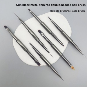 2025 New Double-headed Nail <b>Brush</b> with Metal Pen Rod One Pen Two Uses Nail <b>Brush</b> Pull Cord <b>Round</b> Head Pen - Product Image 2