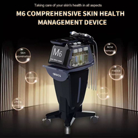 Appareil de microdermabrasion à jet d'oxygène pour soins de la peau M6 en noir, écran tactile, hydratation de la peau