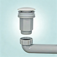 Kit de vidage de lavabo en céramique à ouverture par pression, siphon bouteille anti-odeur en plastique G1 1/4, hauteur réglable, pour salle de bain