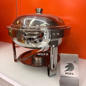 เตาอุ่นอาหารสแตนเลสทรงกลมแบบใช้แอลกอฮอล์ ยี่ห้อ Hufa สำหรับโรงแรมและร้านอาหาร - Product Image 2