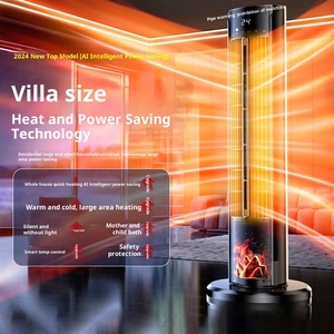 2200W Đen freestanding hồng ngoại Patio Máy sưởi PTC gốm hộ gia đình không gian nóng điện tháp quạt nóng với hiệu ứng ngọn lửa - Product Image 6