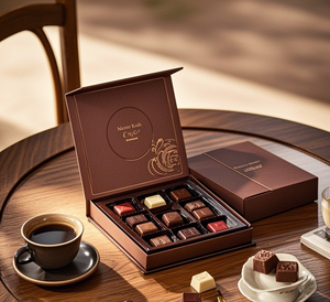 Hộp quà cao cấp sang trọng đựng sôcôla truffle đen, bao bì sôcôla cao cấp - Product Image 6