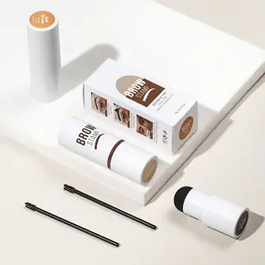 Private Label Eyebrow Stamp Stack Black Brown Set Stencil Shaping Kit Brow Waterproof Cream Custom Eyebrow Stamp and Stencil Kit
