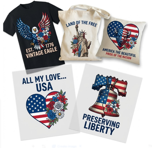 Film de transfert lavable pour le 4 juillet, Jour de l'Indépendance des États-Unis, motif patriotique camion et talons hauts, pour vêtements DIY à presser à chaud - Product Image 2