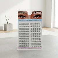 Pestañas Postizas de Plástico Transparente de 10 Filas, Modelo Ono Small Hare Rabbit Cluster, Semimanuales para Principiantes y Aficionados