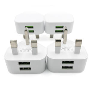Adaptor Pengisi Daya Dinding USB Universal UK Plug dengan <span class=keywords><strong>2</strong></span> Port USB untuk Pengisian Daya Ponsel saat Bepergian untuk IPhone12 Samsung S9 - Product Image 1