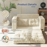 Canapé modulaire convertible moderne deux places confortable et extensible, pouf avec rembourrage en mousse compressée sous vide pour salon et hôtel