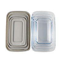Bon prix, ustensiles de cuisson en verre avec couvercles, plaque de cuisson durable