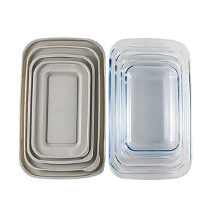 Bon prix lehe ustensiles de cuisson en verre avec couvercles Durable four plaque de cuisson