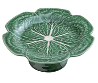 JIUWANG Meilleur service de vaisselle en céramique et porcelaine, assiettes à choux vertes gaufrées, vaisselle de table en poterie