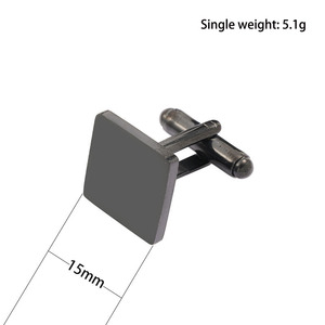 クリエイティブフレンチスクエアステンレス鋼カフリンクスブランクレーザーマーキング付きカスタムロゴファッションネクタイクリップ - Product Image 6