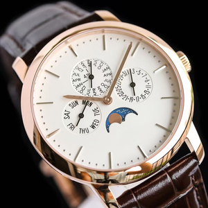 High-End Luxury Perpetual Calendar Wristwatch Men Moonphase Function Rose Gold Steel <b>Case</b> 2026 New Gents Timepiece Unique - Product Image 2