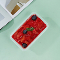Boîte rectangulaire jetable pour tiramisu avec couvercle, emballage alimentaire sûr pour pâtisseries, mousses, gâteaux mille-feuilles, sushi et chewing-gum, transparente