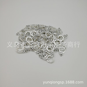 จี้รูปกุญแจมือโลหะผสมสังกะสี สำหรับสร้อยข้อมือ สร้อยคอ เครื่องประดับ DIY สีขาว K สีน้ำเงินโบราณ - Product Image 3
