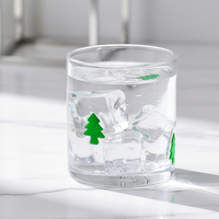 Ensemble de tasses et bouilloire en verre transparent avec motifs de dessins animés, vente en gros