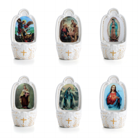 Komi Fuente de Agua Bendita Colgante de Cerámica Personalizada con Patrón de Imágenes de Jesucristo Religioso Católico al por Mayor