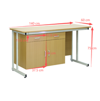 Meubles d'enseignement à prix avantageux, bureau d'enseignant, bureau d'appoint simple, table en bois avec deux tiroirs