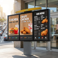 Sistema de Menú Digital en la Nube para Restaurantes Drive-Thru con Gestión Remota de Contenido, Pantalla LCD Resistente a la Intemperie para Múltiples Ubicaciones