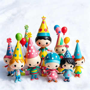 Figuras Chibi Coloridas para Fiestas, Set de Muñecas de Dibujos Animados, Juguete Coleccionable de Moda, Decoración para el Hogar, Regalo de Cumpleaños - Product Image 1