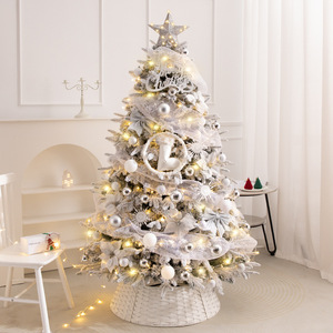 DAMAI Artificial Christmas <b>Tree</b> with <b>LED</b> <b>Lights</b> Snow Flocked Full Prelighted Xmas <b>Tree</b> Foldable Stand - Product Image 1