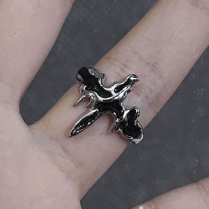 <b>Cross</b> Irregular Star Finger <b>Rings</b> for Women Y2K Jewelry Dark Style Punk <b>Rings</b> Black <b>Cross</b> Star Animal Spider Aesthetic <b>Rings</b> - Product Image 2