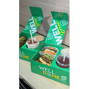 Boîte à hamburger jetable personnalisée pour la restauration rapide, avec compartiment pour porte-gobelet, frites, emballage pour la restauration rapide - Product Image 6