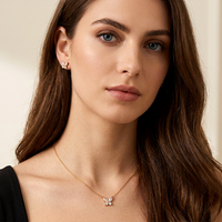 CLIORO Exquis 5A Zircon Papillon Forme En Acier Inoxydable Boucles D'oreilles Collier Étincelant Marquise Femmes Ensemble de Bijoux