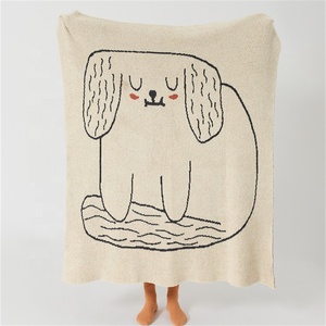 En gros 100% Polyester Super Doux Belle Chien Mignon Dessin Animé Microfibre Tricoté Jeter Couverture Pour Canapé Enfants Cadeaux CEG - Product Image 5