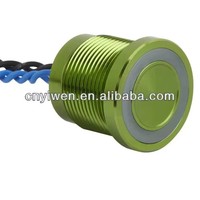 Interrupteur tactile piézoélectrique ELEWIND en aluminium anodisé vert 1NO (PS193P10YGN1R24L Rohs CE) 24V Max. Tension