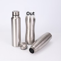 Bouteille d'eau sport isotherme personnalisable en acier inoxydable 304, forme gourde, design moderne et minimaliste, portable pour le cyclisme