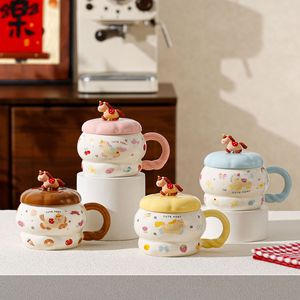 Taza de Cerámica Lelyi con Diseño Creativo de Pony de Dibujos Animados, Ideal para Oficina, Regalo de Cumpleaños para Mejor Amiga, Apta para Lavavajillas y Microondas - Product Image 1