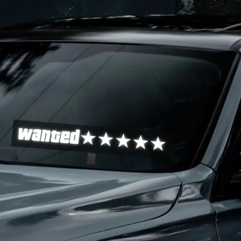 EL Glow stickers for car electric sticker glow in the dark led light up 5 stars wanted stickers for car decoration