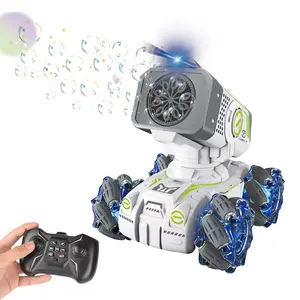 新款12孔泡泡遥控坦克夏季户外泡泡玩具带灯有趣玩泡泡遥控汽车玩具儿童礼品