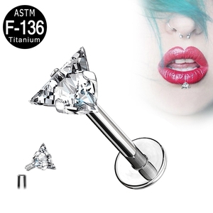 Bộ Trang Sức Thiết Kế Mới Nhất Năm 2022 Bộ Ba Ngạnh Hình Trái Tim CZ Bán Sỉ Xỏ Khuyên Monroe Labret Có Ren Bên Trong - Product Image 5