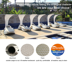 Ngoài trời Vườn phòng chờ nhà máy trực tiếp khách sạn Hồ bơi Sun <span class=keywords><strong>Lounger</strong></span> mây sofa ngoài trời Vườn phòng chờ ghế - Product Image 5