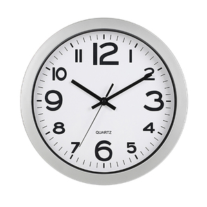 Horloge murale classique à affichage à aiguilles en quartz, en métal galvanisé argenté, à <span class=keywords><strong>chiffres</strong></span> grands, style campagne française, pour salon - Product Image 2