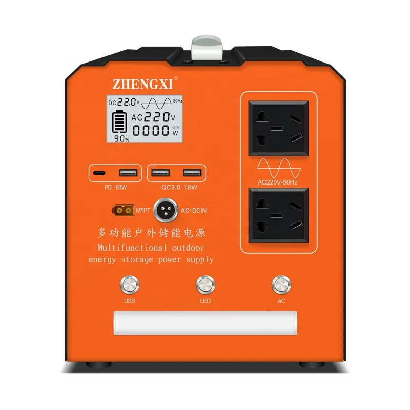 Power Station 1000w Portable Power Station Lithium Battery Pack Outdoor Solar Rechargeable Mobile Power Supply