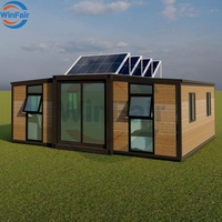 WinFair-Villa-Maison modulaire moderne de 20 pieds, bon marché, plat de grand-mère, maison en conteneur mobile de 20 pieds, villa avec panneau solaire